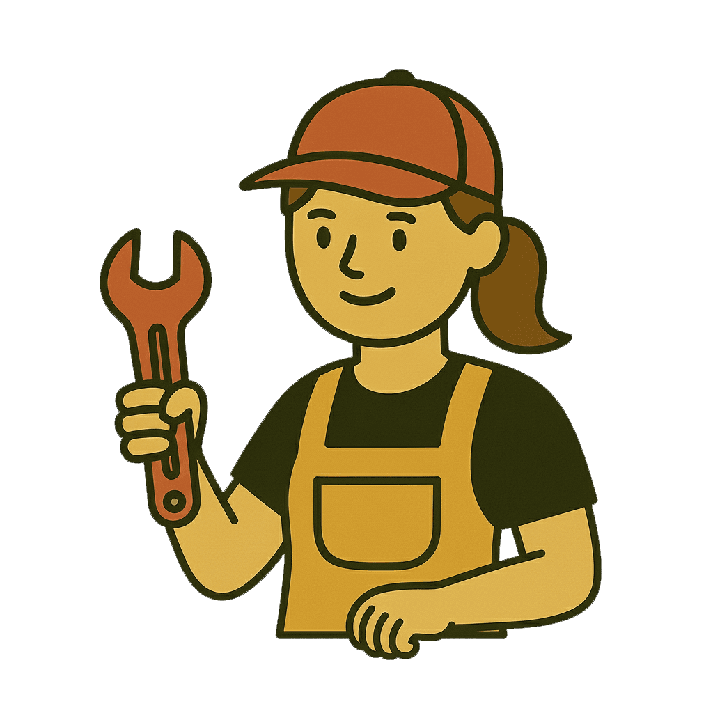 Repair professional with wrench