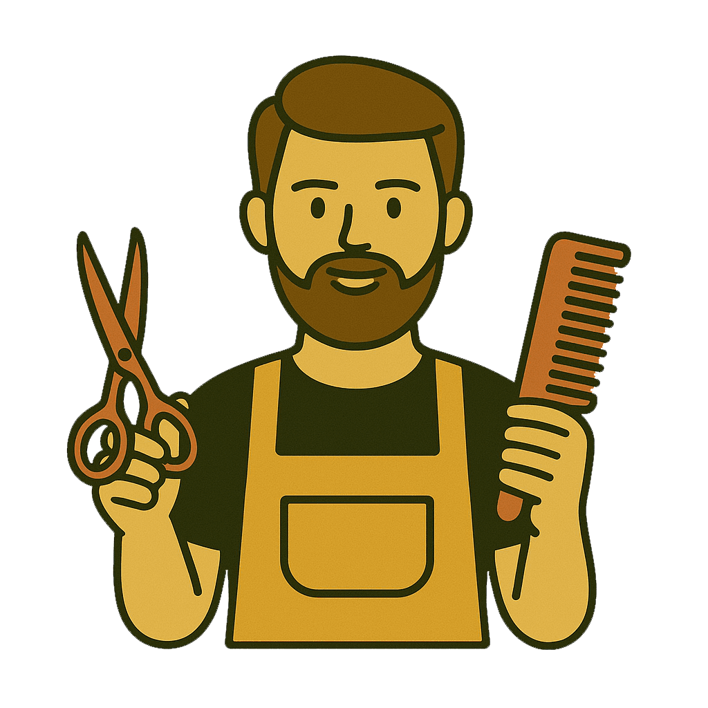 Barber with tools